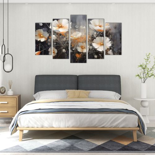 1003 Wall art decoration (set of 5 pieces) Flowers art