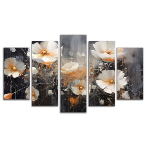 1003 Wall art decoration (set of 5 pieces) Flowers art