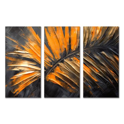 1004 Wall art decoration (set of 3 pieces) Abstraction tropical leave