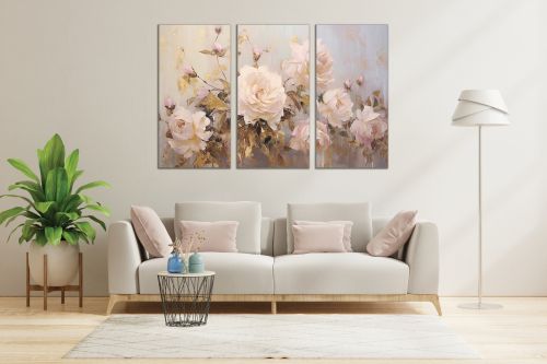 1005 Wall art decoration (set of 3 pieces) Roses