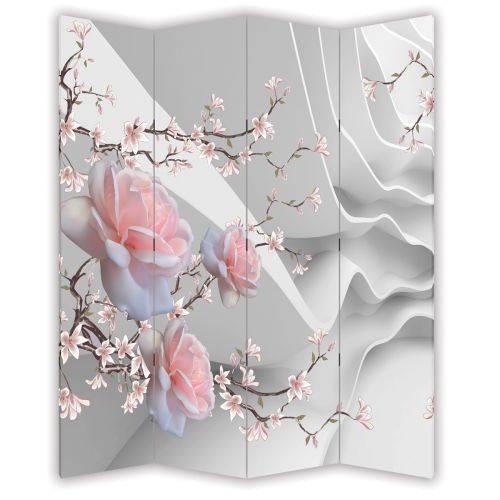 P0997 Decorative Screen Room divider Abstraction with roses (3,4,5 or 6 panels)