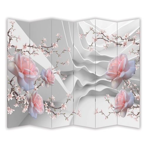 P0997 Decorative Screen Room divider Abstraction with roses (3,4,5 or 6 panels)