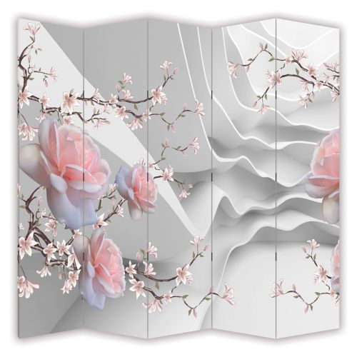 P0997 Decorative Screen Room divider Abstraction with roses (3,4,5 or 6 panels)