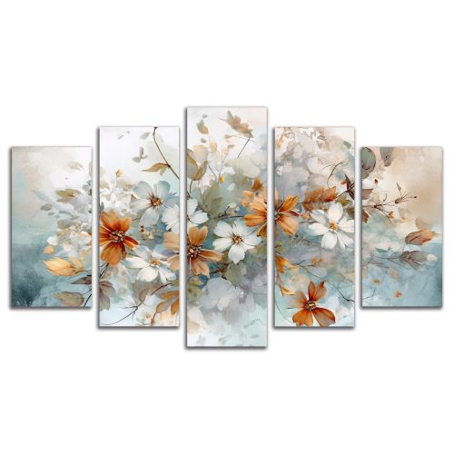 1010 Wall art decoration (set of 5 pieces) Flowers art