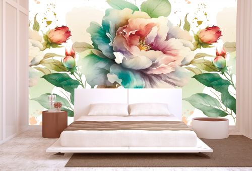 T1011 Wallpaper Roses in pasel colors