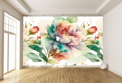 T1011 Wallpaper Roses in pasel colors