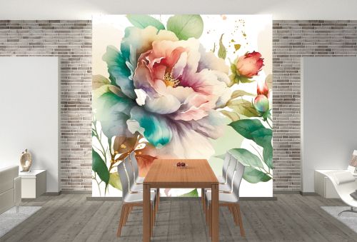 T1011 Wallpaper Roses in pasel colors