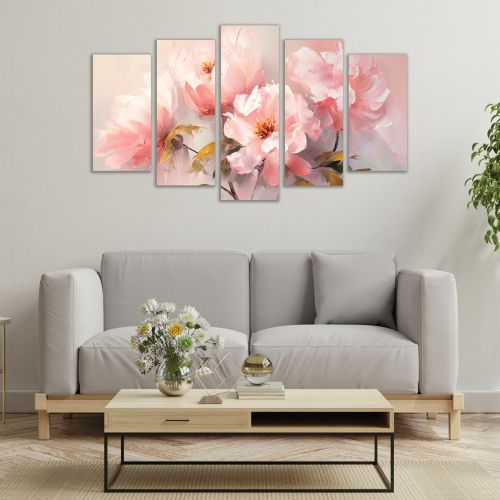 1019 Wall art decoration (set of 5 pieces) Flowers art