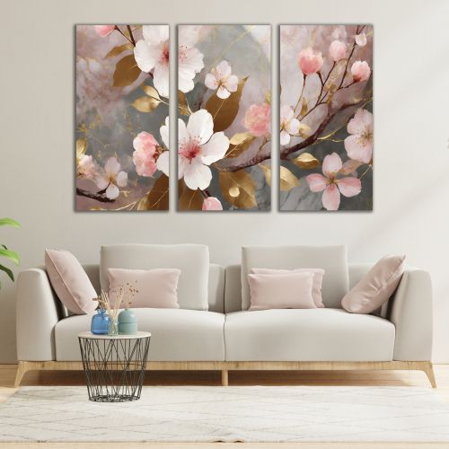 1023 Wall art decoration (set of 3 pieces) Spring Harmony