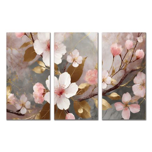 1023 Wall art decoration (set of 3 pieces) Spring Harmony