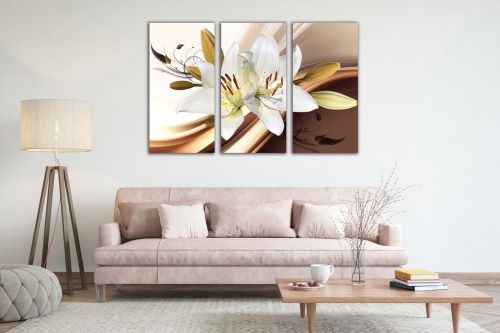 1024 Wall art decoration (set of 3 pieces) Abstraction with lilium