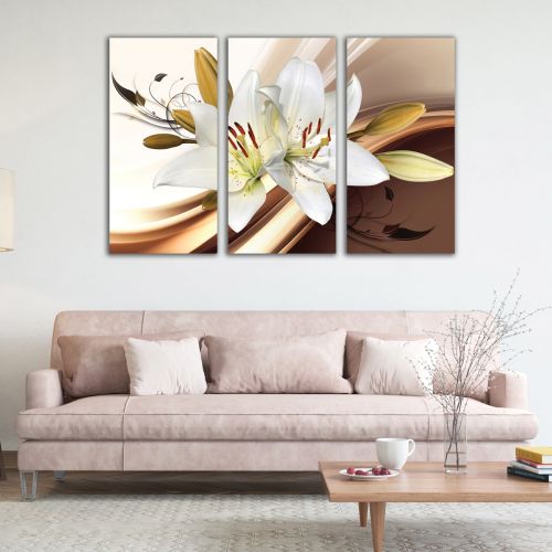 1024 Wall art decoration (set of 3 pieces) Abstraction with lilium