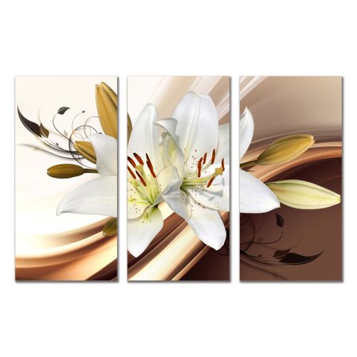 1024 Wall art decoration (set of 3 pieces) Abstraction with lilium