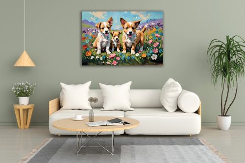 1032 Wall art decoration Dogs family