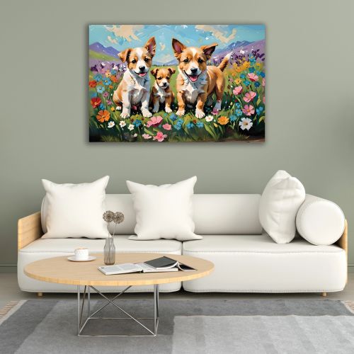 1032 Wall art decoration Dogs family