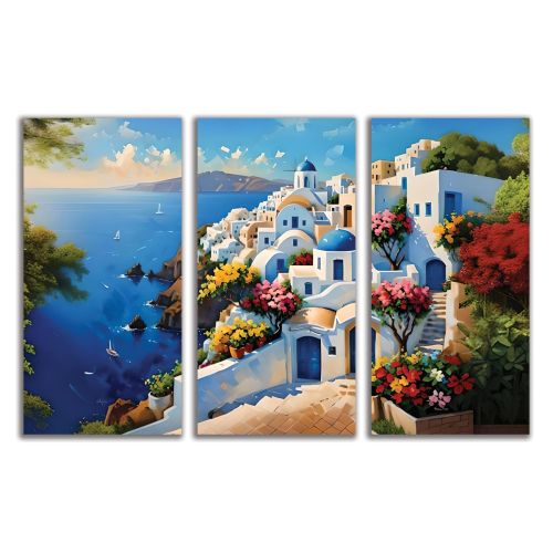 1035 Wall art decoration (set of 3 pieces) Santorini-Greece